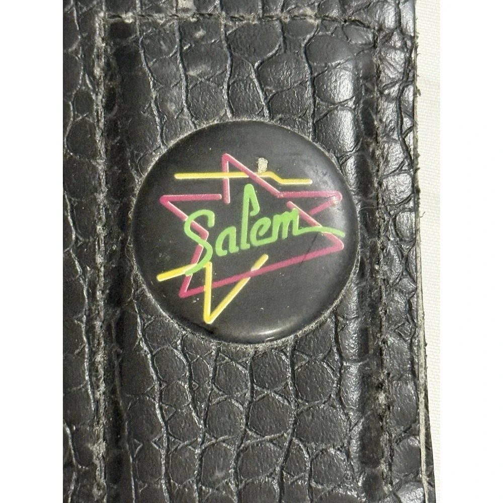 Vintage Salem‎ Cigarettes Black Leather Magnetic Money Clip